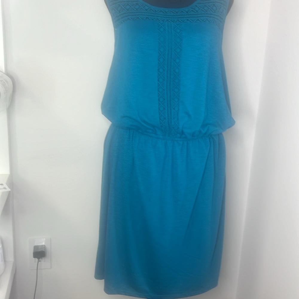 Sonoma Goods for Life Aqua Dress Women’s Size XL crochet sleeveless